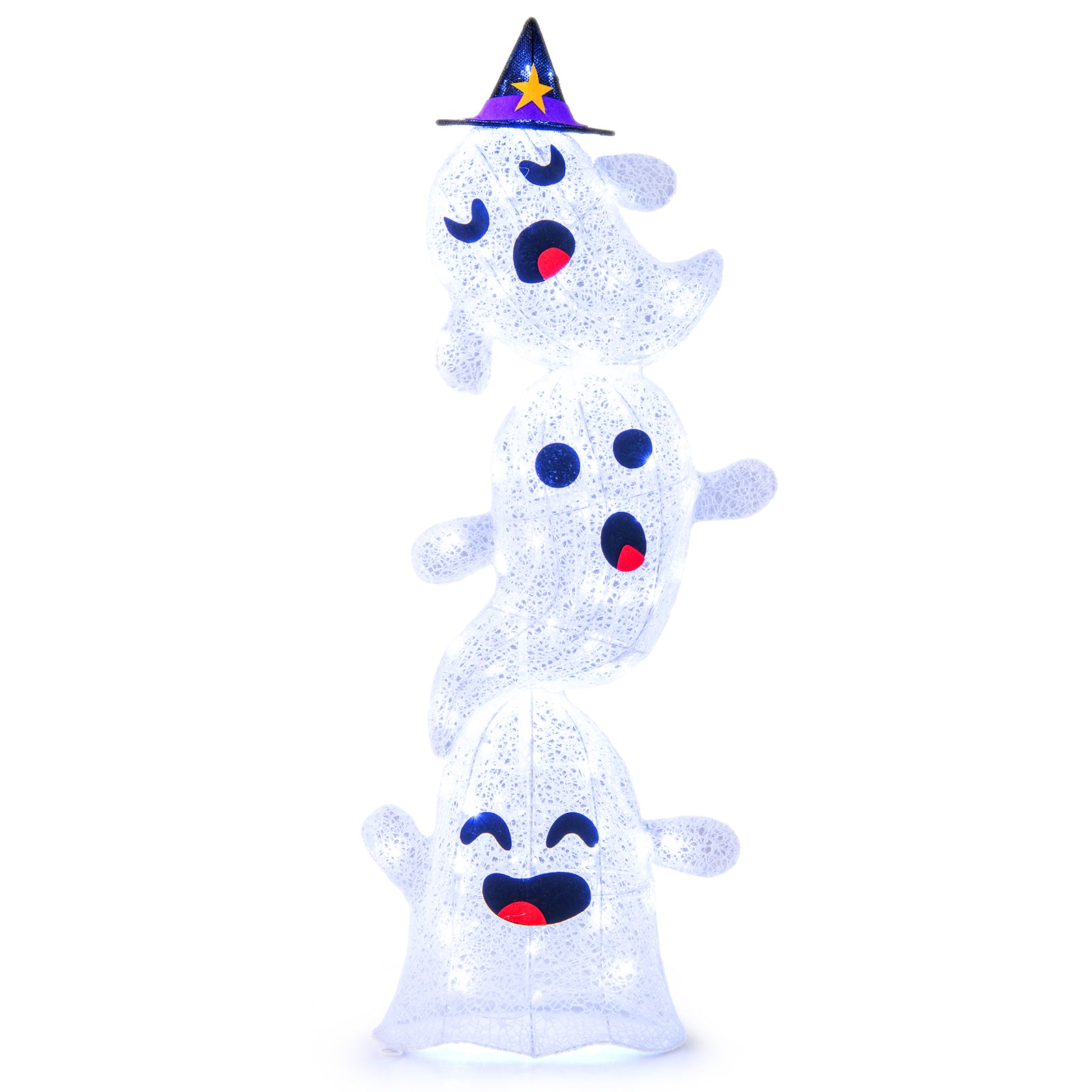 4 FT Stacked Ghosts Halloween Decoration, 120 LED Lights, White Halloween White at Gallery Canada