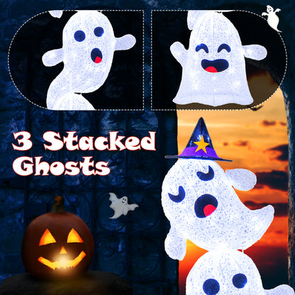 4 FT Stacked Ghosts Halloween Decoration, 120 LED Lights, White Halloween at Gallery Canada