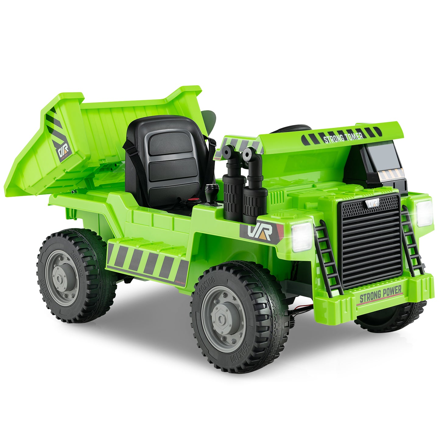 Kids Ride on Dump Truck 12V Ride on Car with Electric Dump Bed, Green Powered Ride On Toys Green at Gallery Canada