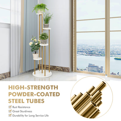 4-Tier 48.5 Inch Metal Plant Stand, White Plant Stands at Gallery Canada