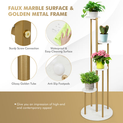 4-Tier 48.5 Inch Metal Plant Stand, White Plant Stands at Gallery Canada