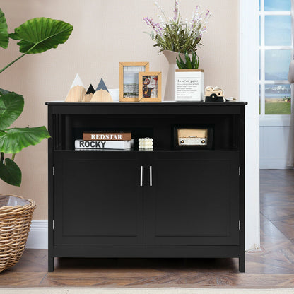 Kitchen Buffet Server Sideboard Storage Cabinet with 2 Doors and Shelf, Black Sideboards Cabinets & Buffets at Gallery Canada
