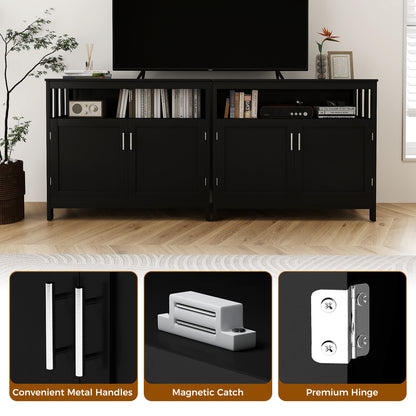 Kitchen Buffet Server Sideboard Storage Cabinet with 2 Doors and Shelf, Black Sideboards Cabinets & Buffets at Gallery Canada