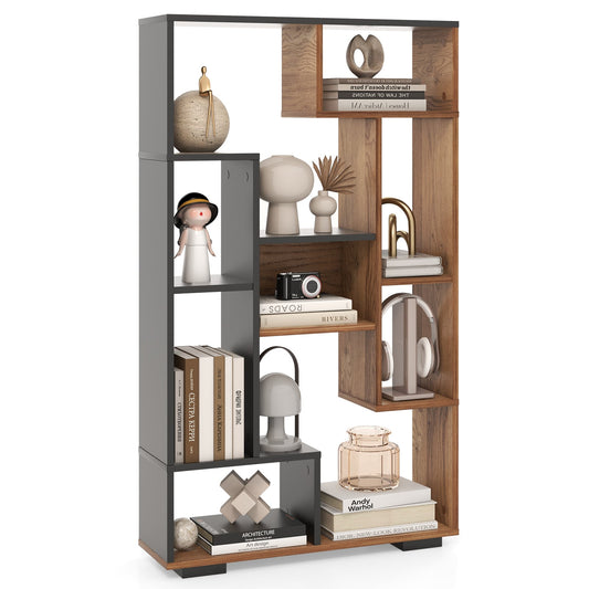 47-Inch Tall Bookshelf, Home Office Living Room, Black