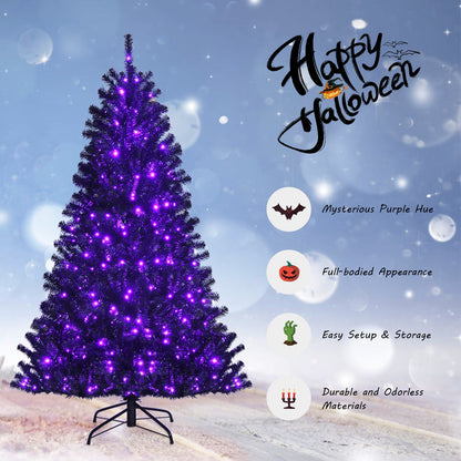 Black Artificial Christmas Halloween Tree with Purple LED Lights-6', Black Halloween at Gallery Canada