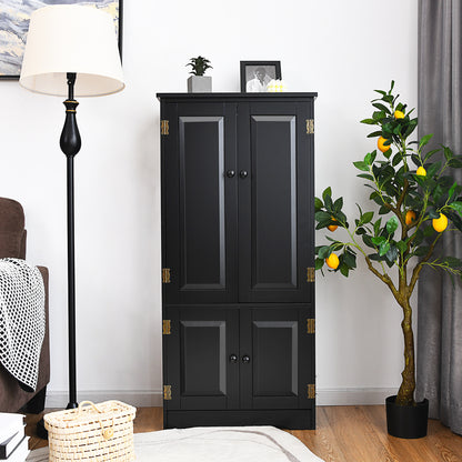 Antique 2-Door Floor Storage Cabinet, Adjustable Shelves, Black Armoires & Wardrobes at Gallery Canada