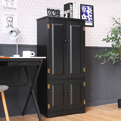 Antique 2-Door Floor Storage Cabinet, Adjustable Shelves, Black Armoires & Wardrobes at Gallery Canada
