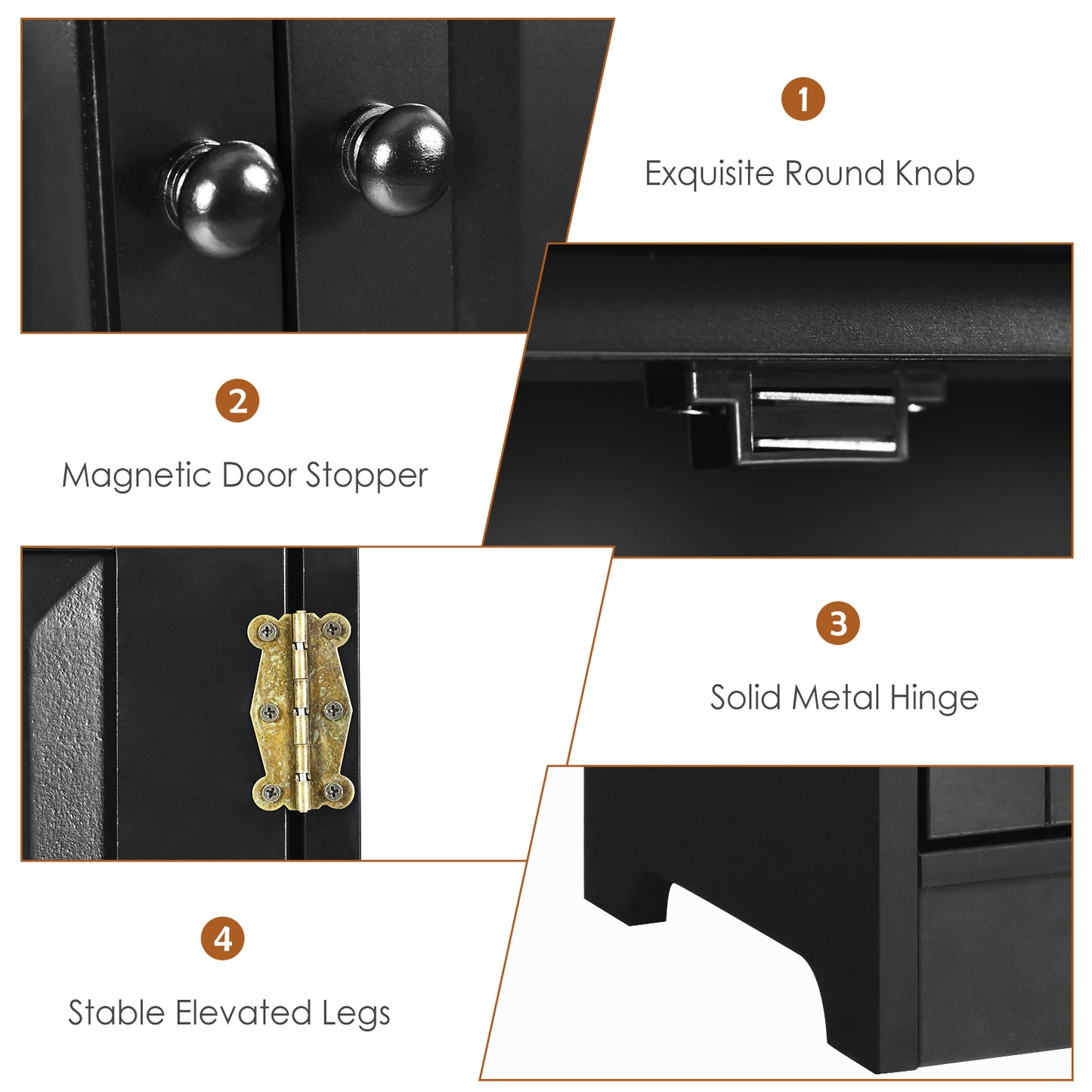 Antique 2-Door Floor Storage Cabinet, Adjustable Shelves, Black Armoires & Wardrobes at Gallery Canada