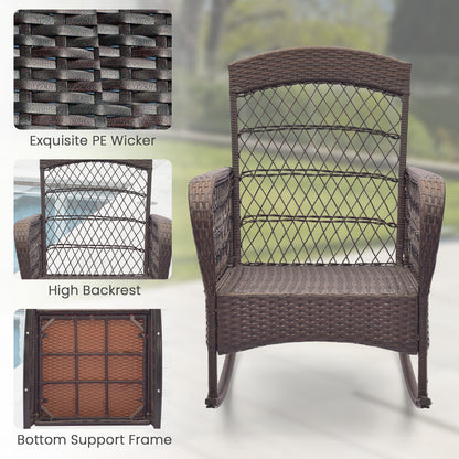 3-Piece Rocking Bistro Set With 2-Tier Coffee Table, Blue Patio Conversation Sets at Gallery Canada