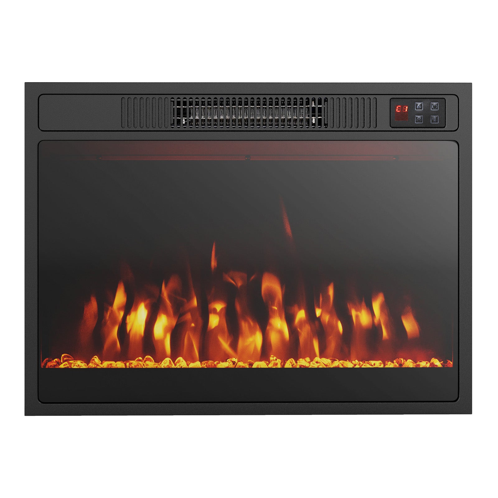 23 Inches 750W/1500W Electric Fireplace Heater with Alter Flame Color and Brightness, Black Fireplaces Black at Gallery Canada