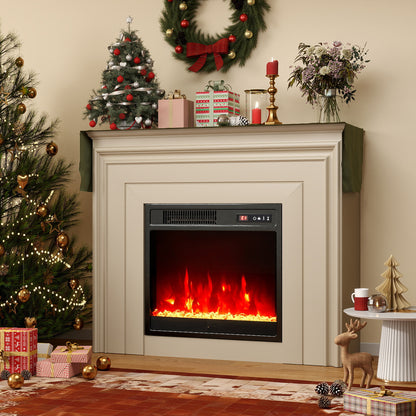 18 Inch Electric Fireplace Insert Fireplace Heater with Overheat Protection, Black Fireplaces at Gallery Canada