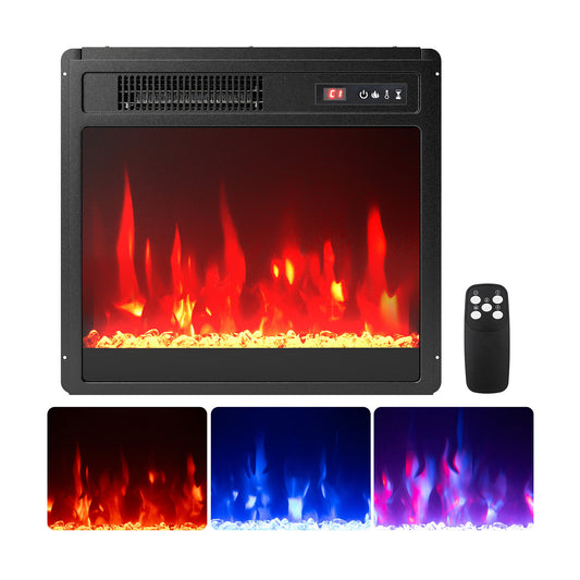 18 Inch Electric Fireplace Insert Heater, Overheat Protection, Black Fireplaces Black at Gallery Canada