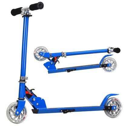 Folding Aluminum Kids Kick Scooter with LED Lights, Blue Scooters at Gallery Canada