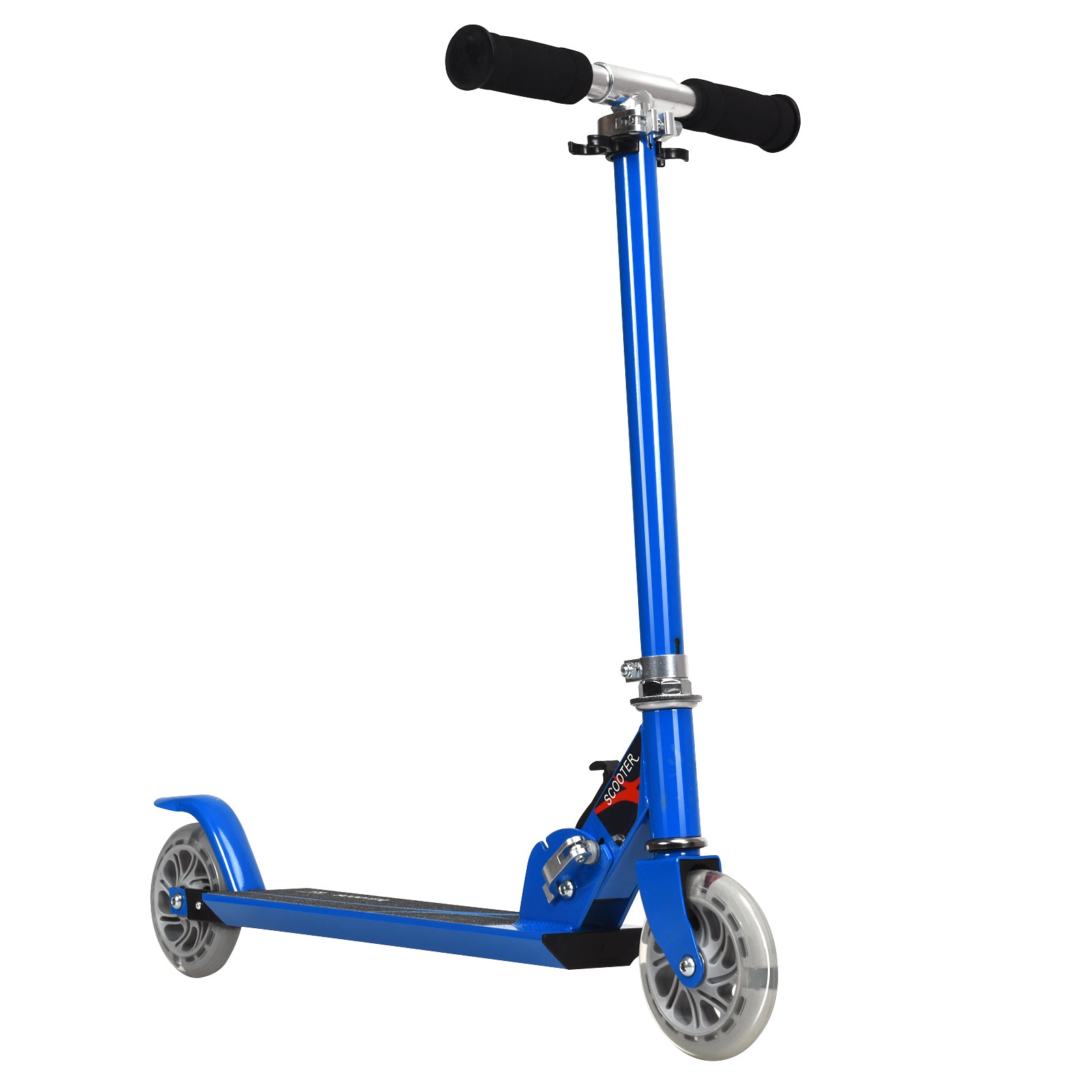 Folding Aluminum Kids Kick Scooter with LED Lights, Blue Scooters at Gallery Canada