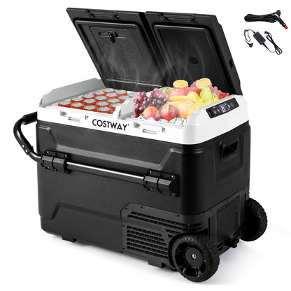 Dual Zone 12V Car Refrigerator for Vehicles Camping Travel Truck RV Boat Outdoor and Home Use, Black Coolers Black at Gallery Canada