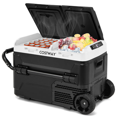 Dual Zone 12V 42QT Car Refrigerator, Black