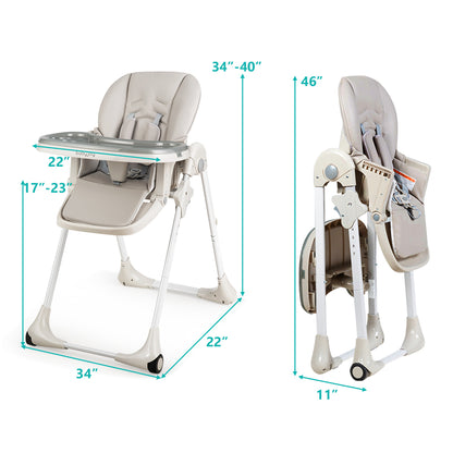 Baby Convertible High Chair with Wheels, Gray High Chairs at Gallery Canada