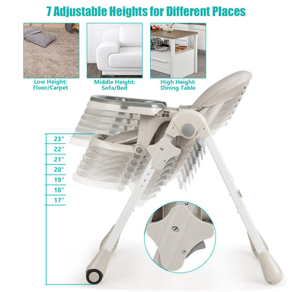 Baby Convertible High Chair with Wheels, Gray High Chairs at Gallery Canada