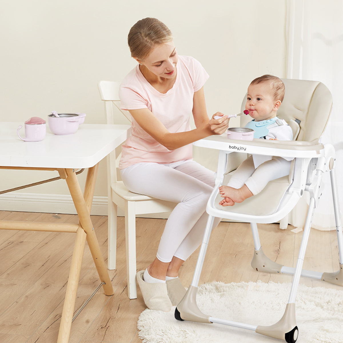 3-In-1 Convertible Baby High Chair for Toddlers, Beige High Chairs at Gallery Canada