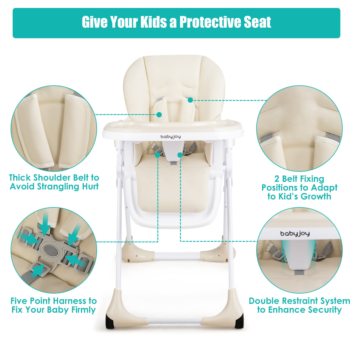 3-In-1 Convertible Baby High Chair for Toddlers, Beige High Chairs at Gallery Canada