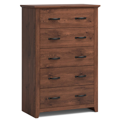 Tall Storage Dresser with 5 Pull-out Drawers for Bedroom Living Room, Walnut Dressers & Chests at Gallery Canada