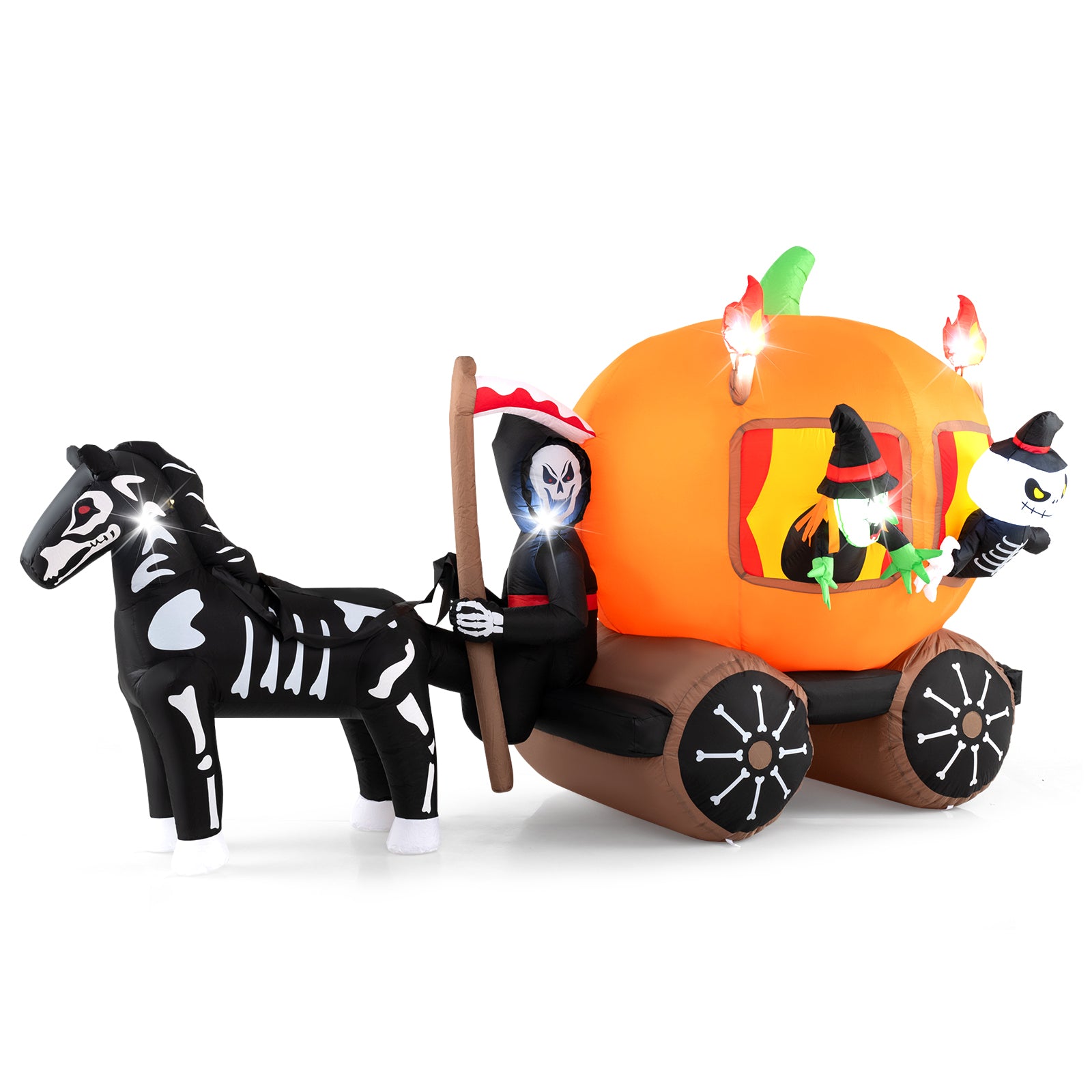 10.2 Feet Halloween Inflatable Carriage, Pumpkin, 2 Ghosts, Multicolor Halloween at Gallery Canada