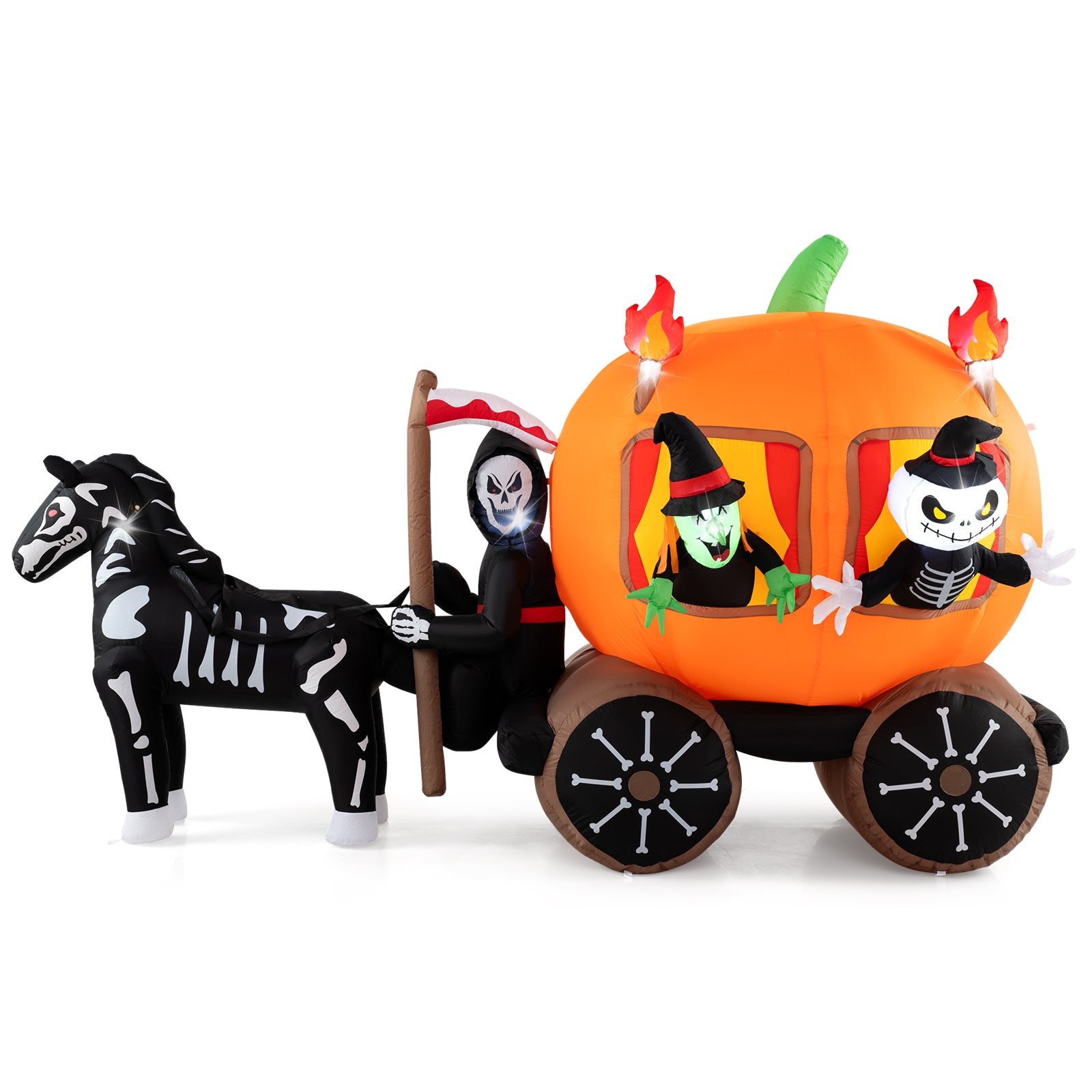 10.2 Feet Halloween Inflatable Carriage, Pumpkin, 2 Ghosts, Multicolor Halloween at Gallery Canada