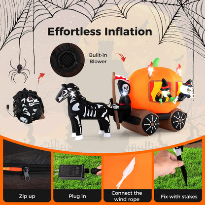10.2 Feet Halloween Inflatable Carriage, Pumpkin, 2 Ghosts, Multicolor Halloween at Gallery Canada