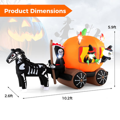 10.2 Feet Halloween Inflatable Carriage, Pumpkin, 2 Ghosts, Multicolor Halloween at Gallery Canada