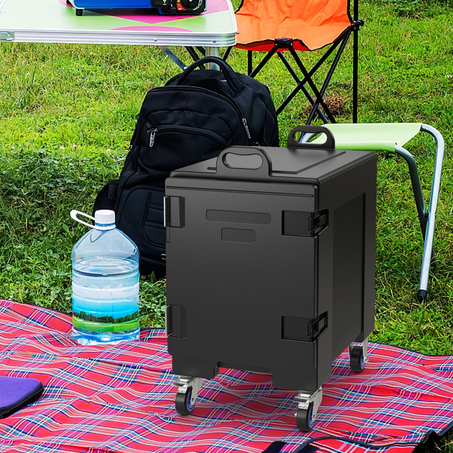 81 Quart Capacity End-loading Insulated Food Pan Carrier with Wheels, Black Food Warmers & Burners at Gallery Canada