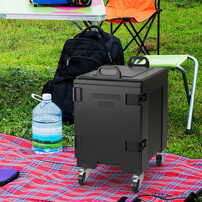81 Quart Capacity End-loading Insulated Food Pan Carrier with Wheels, Black Food Warmers & Burners at Gallery Canada