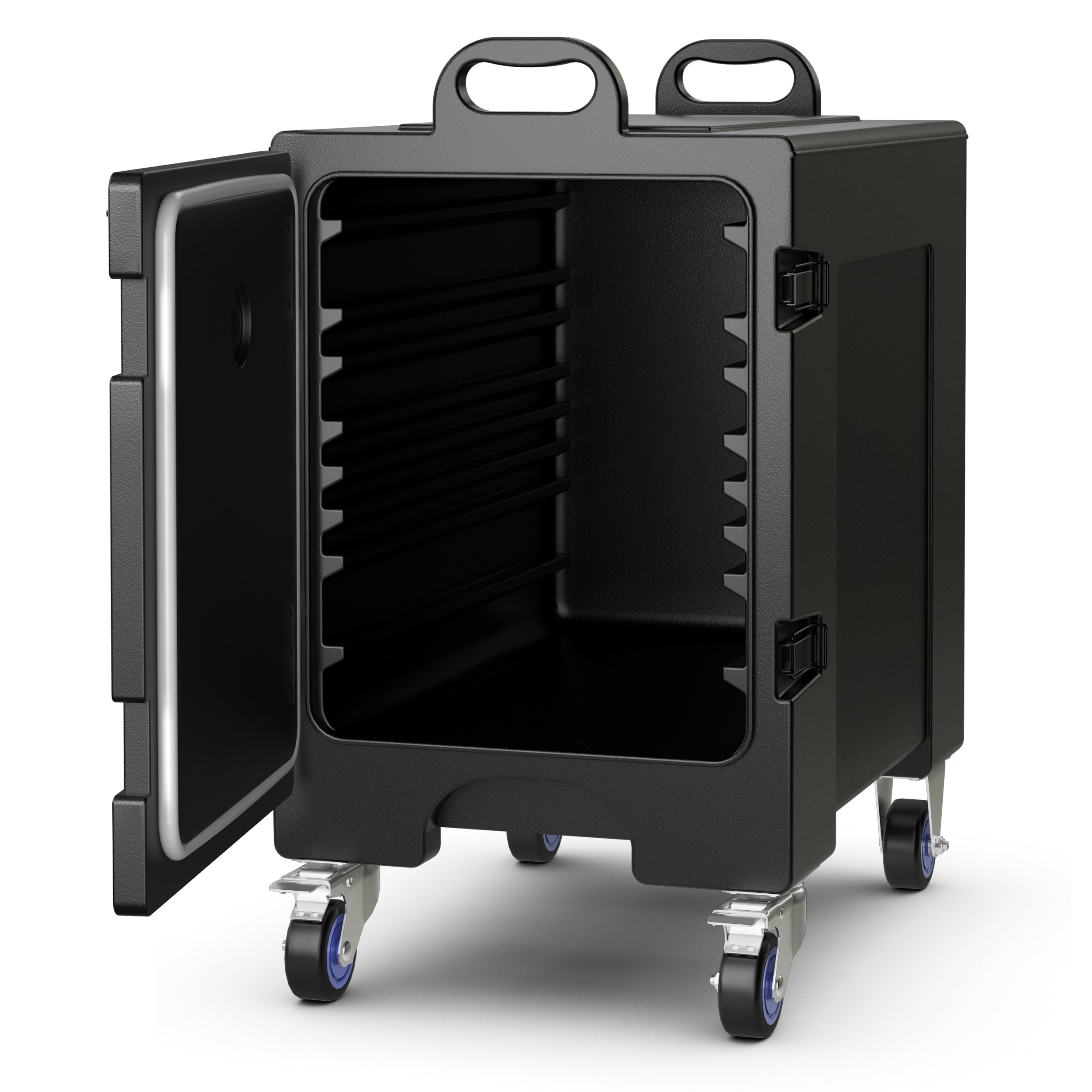 81 Quart Insulated Food Pan Carrier, End Loading With Wheels, Black Food Warmers & Burners at Gallery Canada