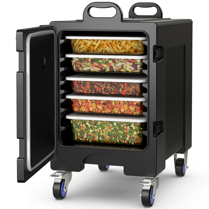 81 Quart Capacity End-loading Insulated Food Pan Carrier with Wheels, Black Food Warmers & Burners at Gallery Canada
