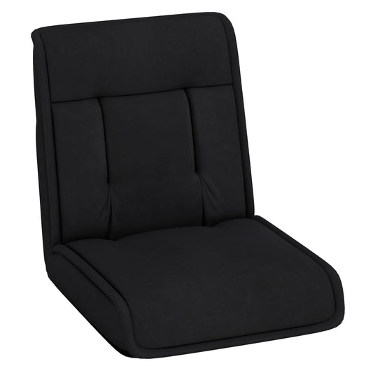 Folding Floor Chair, 14-Position Adjustable Backrest, Black Floor Chairs Black at Gallery Canada