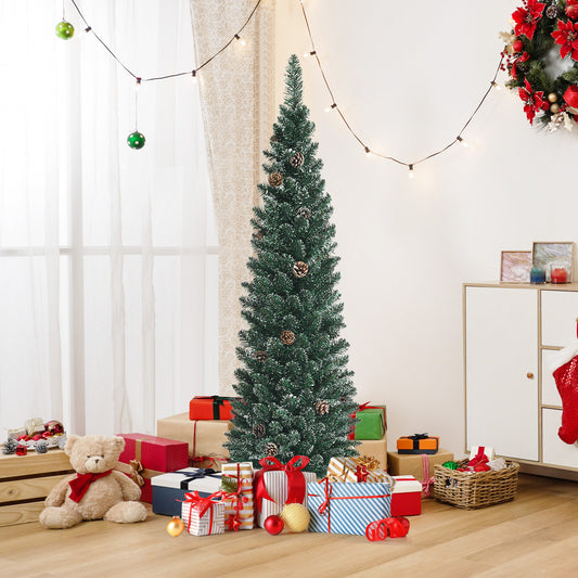 Artificial Pencil Christmas Tree With Pine Cones, 5 ft, Green Christmas Tree Green at Gallery Canada