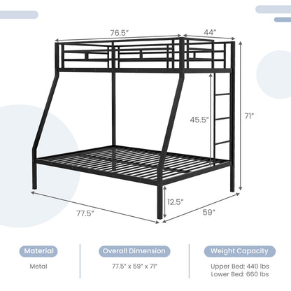Space-saving Metal Slatted Bed Frame for Teens and Adults Noise-free No Box Spring Needed, Black Bunk Bed Frame at Gallery Canada