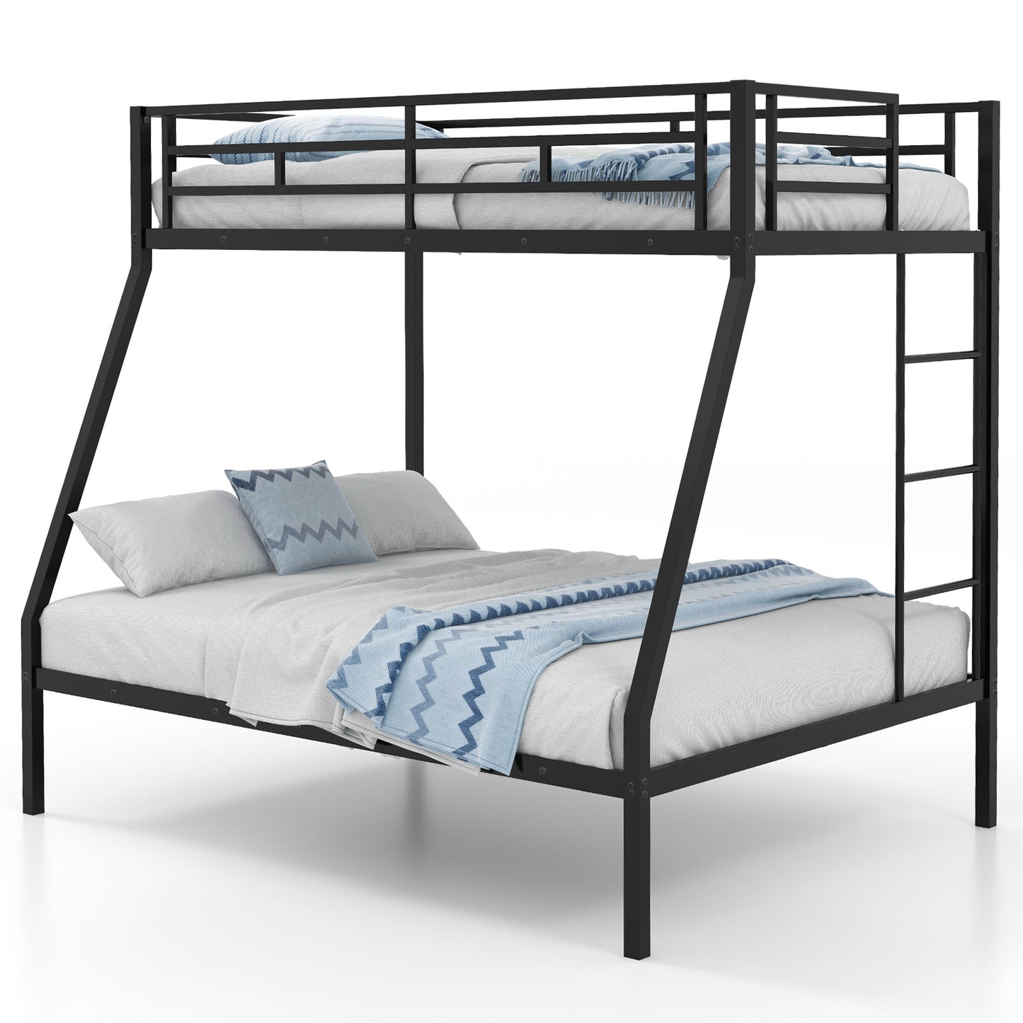 Space-saving Metal Slatted Bed Frame for Teens and Adults Noise-free No Box Spring Needed, Black Bunk Bed Frame at Gallery Canada