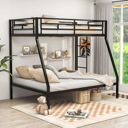 Space-saving Metal Slatted Bed Frame for Teens and Adults Noise-free No Box Spring Needed, Black Bunk Bed Frame at Gallery Canada