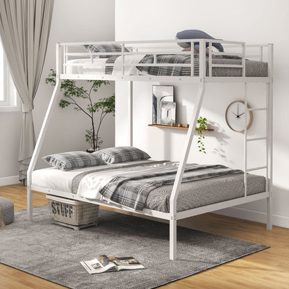 Space-saving Metal Slatted Bed Frame for Teens and Adults Noise-free No Box Spring Needed, White Bunk Bed Frame at Gallery Canada