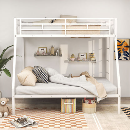 Space-saving Metal Slatted Bed Frame for Teens and Adults Noise-free No Box Spring Needed, White Bunk Bed Frame at Gallery Canada