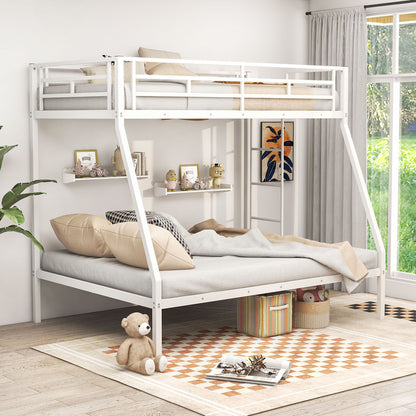Space-saving Metal Slatted Bed Frame for Teens and Adults Noise-free No Box Spring Needed, White Bunk Bed Frame at Gallery Canada