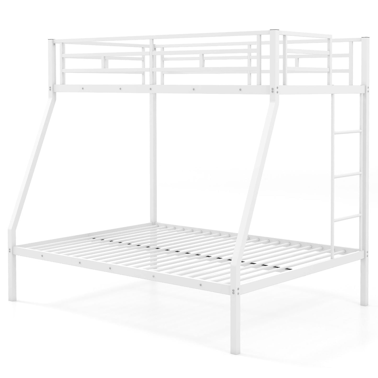Space-saving Metal Slatted Bed Frame for Teens and Adults Noise-free No Box Spring Needed, White Bunk Bed Frame White at Gallery Canada