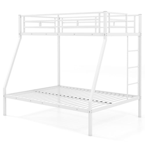 Space-saving Metal Slatted Bed Frame for Teens and Adults Noise-free No Box Spring Needed, White