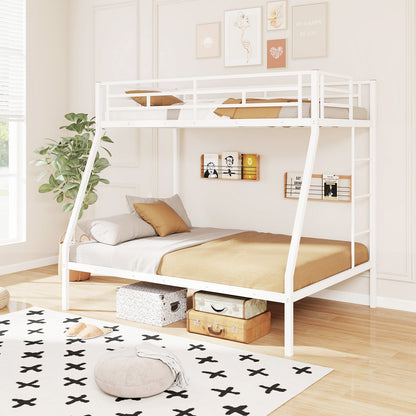 Space-saving Metal Slatted Bed Frame for Teens and Adults Noise-free No Box Spring Needed, White Bunk Bed Frame at Gallery Canada