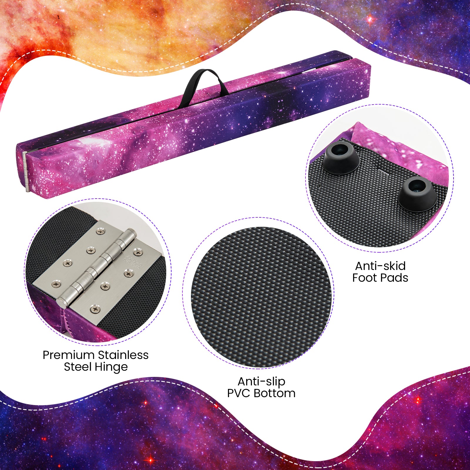 7 Feet Folding Portable Floor Balance Beam with Handles for Gymnasts, Transparent Toy Sports at Gallery Canada