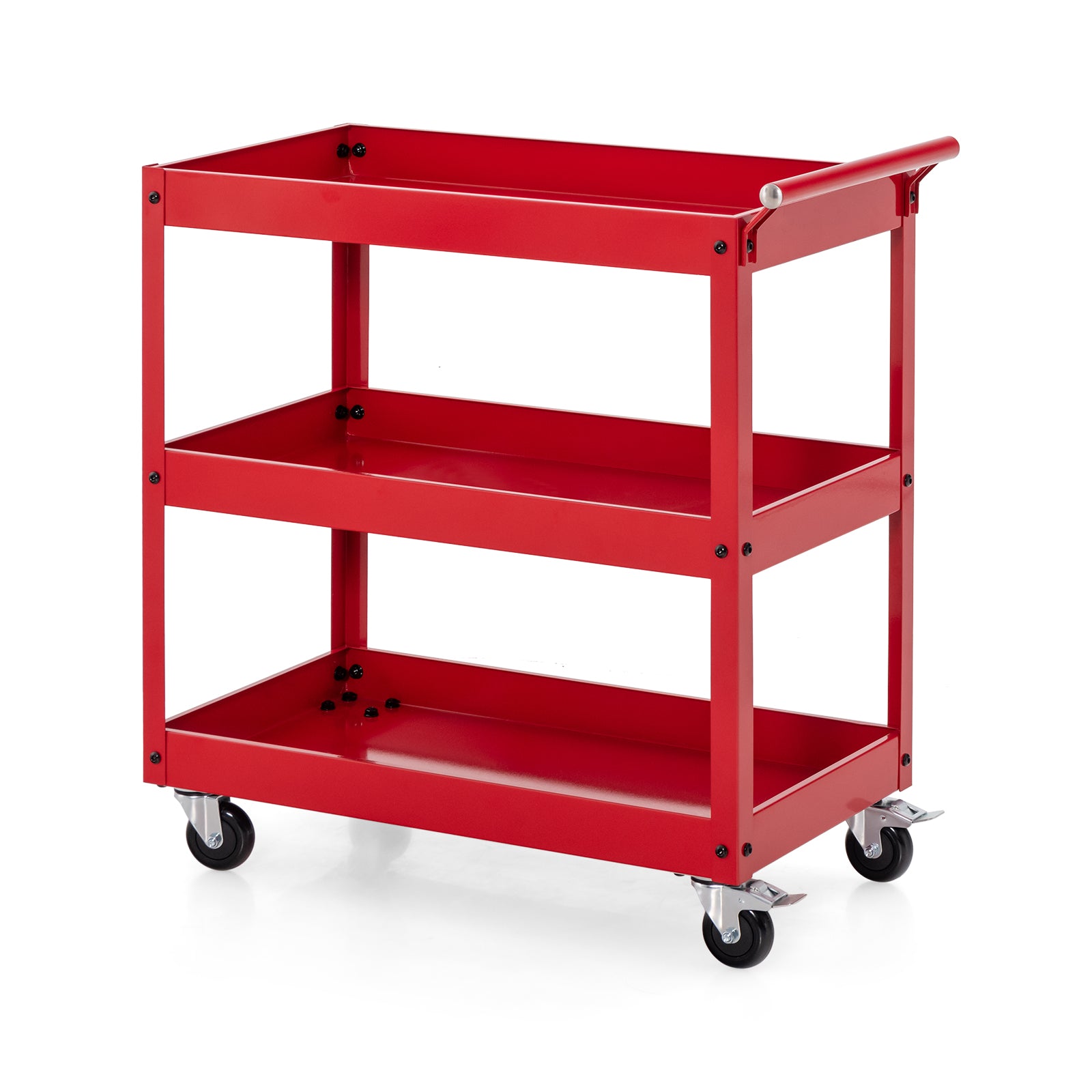 3-Tier Metal Utility Cart, Red Kitchen Islands & Carts at Gallery Canada