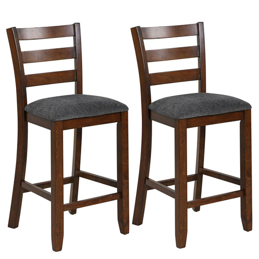 Counter Height Chairs, 2 Pieces, Fabric Seat, Rubber Wood Legs, Brown Bar Stools Brown at Gallery Canada