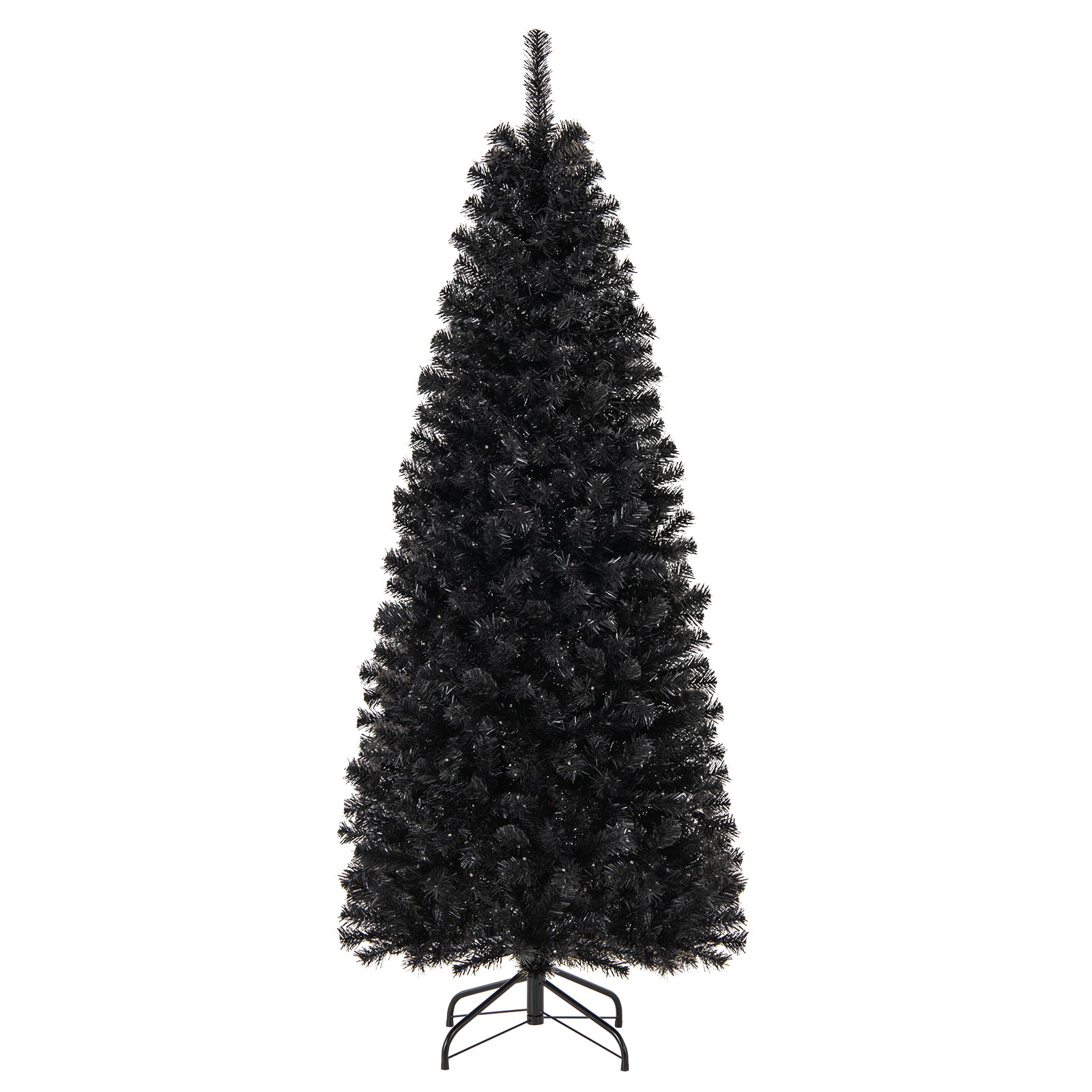 Pre-Lit Christmas Halloween Tree, PVC Branch Tips, Warm White Lights, 6', Black Halloween at Gallery Canada