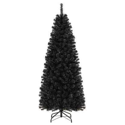 Pre-Lit Christmas Halloween Tree, PVC Branch Tips, Warm White Lights, 6', Black Halloween at Gallery Canada