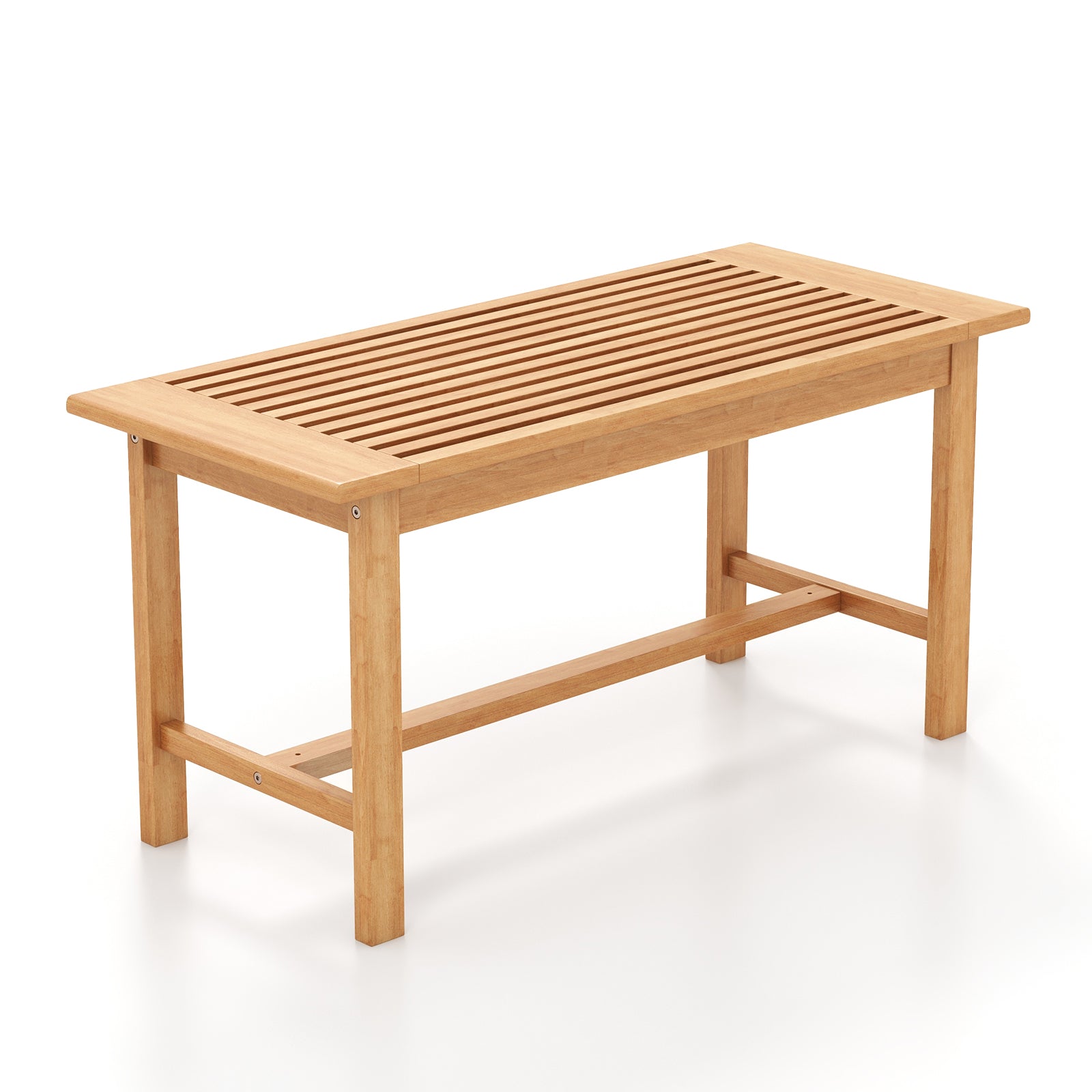 36 Inch Rectangular Patio Coffee Table, Slatted Tabletop, Natural Patio Coffee Tables at Gallery Canada